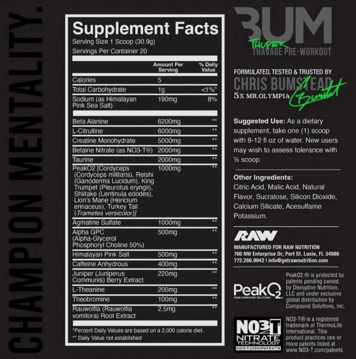 CBUM Thuper Thavage Pre-workout 622g