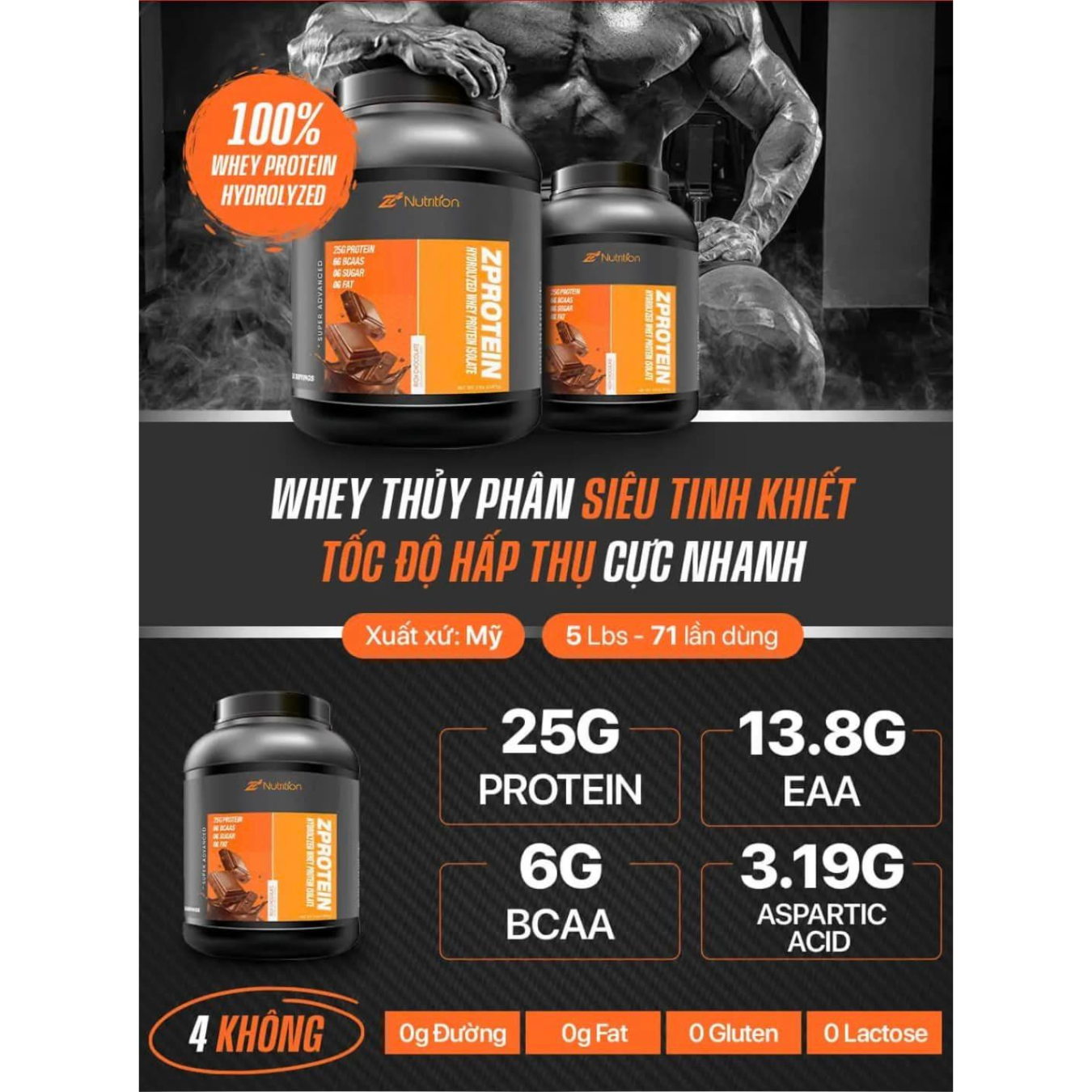 Z Protein Hydrolyzed Whey Protein Isolate 5lbs