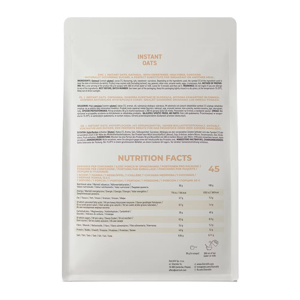 Yến Mạch Uống Liền - Ostrovit Instant Oat Flakes 2270 gram